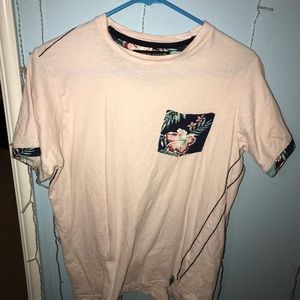 Pink flowery pocket shirt